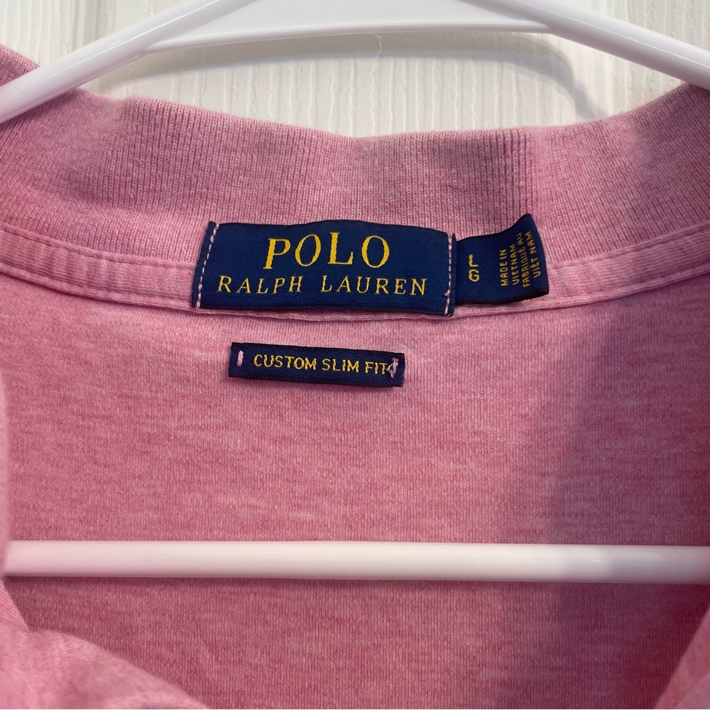 Polo by Ralph Lauren Men's Pink Polo Shirt Slim Fit Large - Picture 4 of 4